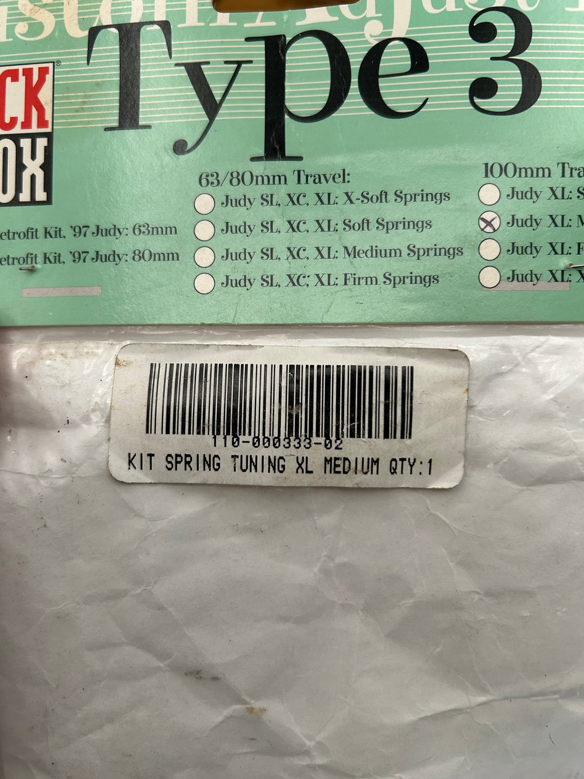 Rockshox Type 3 1998 Judy XL 100mm Travel Medium Spring Kit NOS