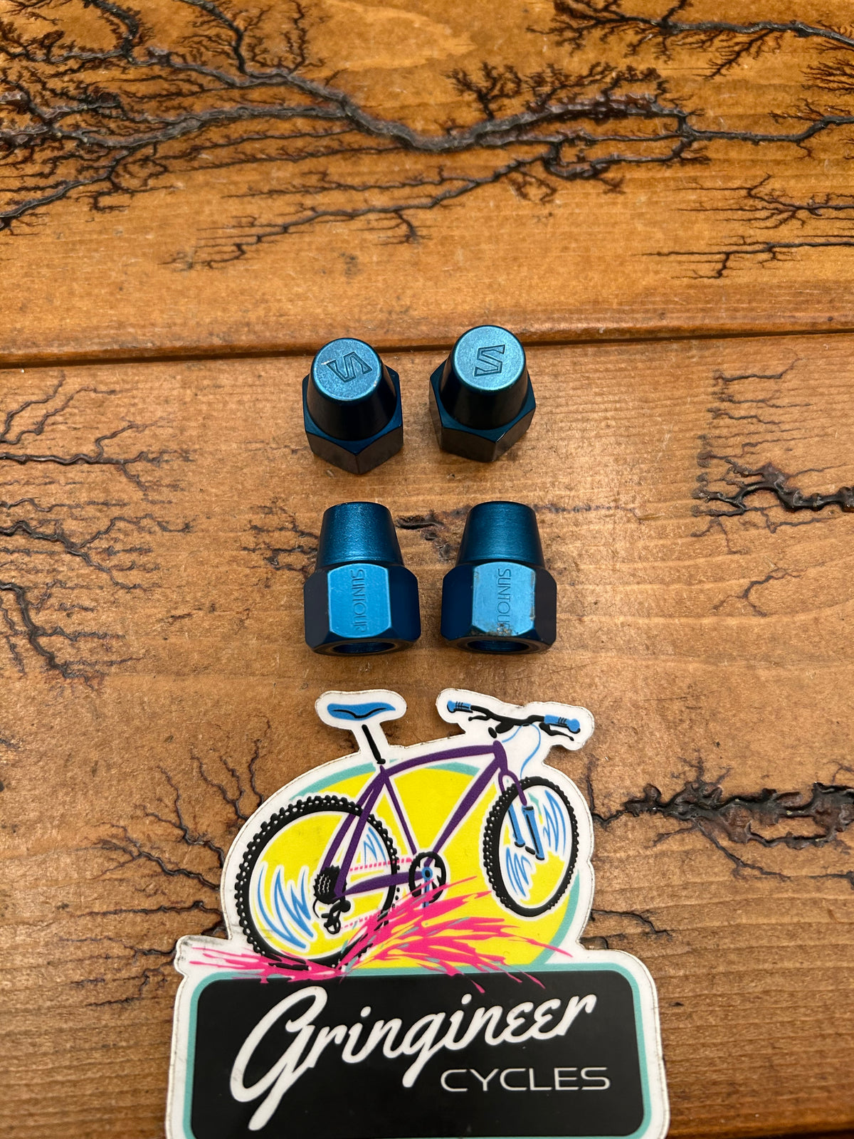 Suntour Blue Anodized BMX 3/8" Axle Nuts