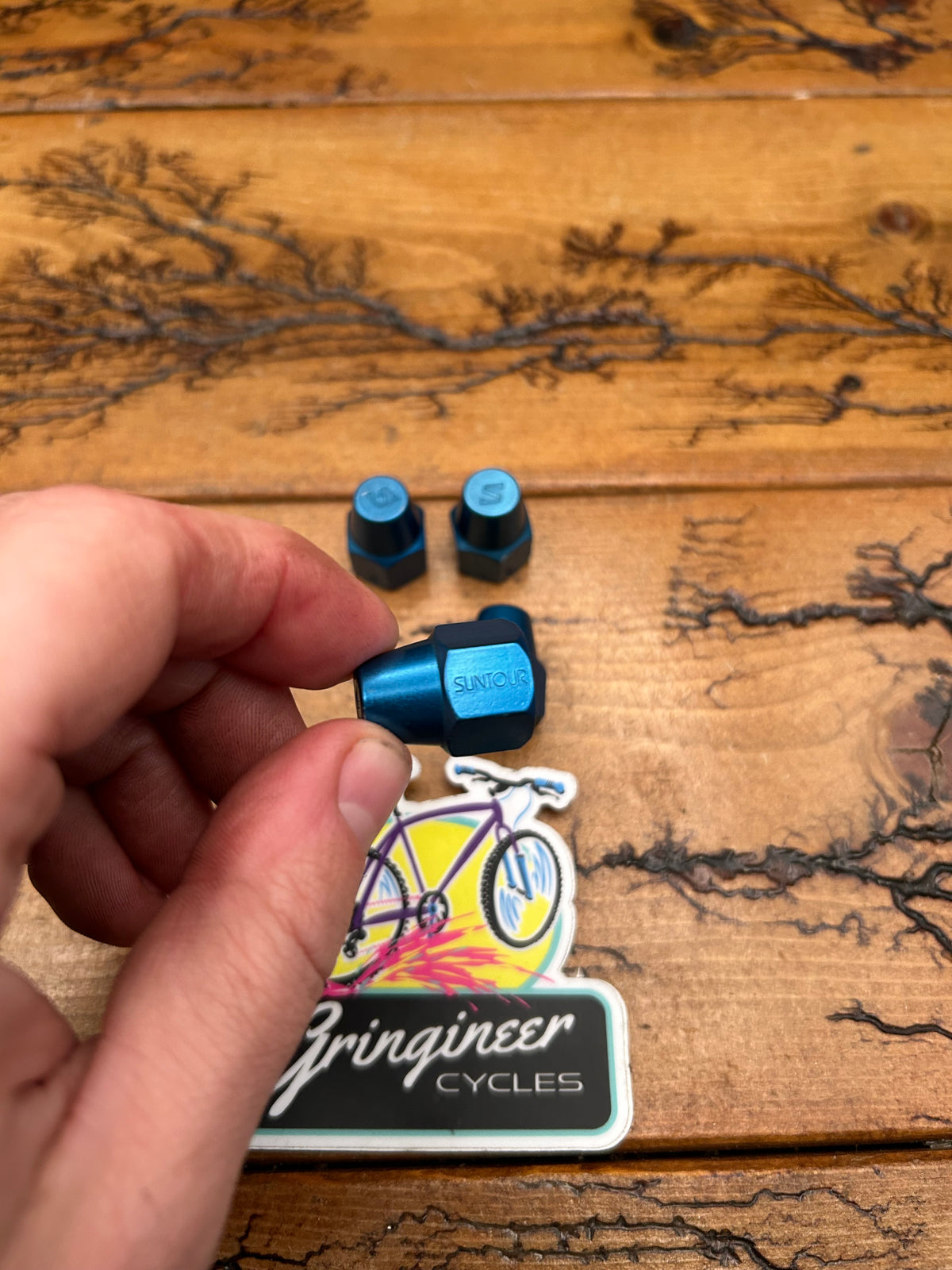 Suntour Blue Anodized BMX 3/8" Axle Nuts