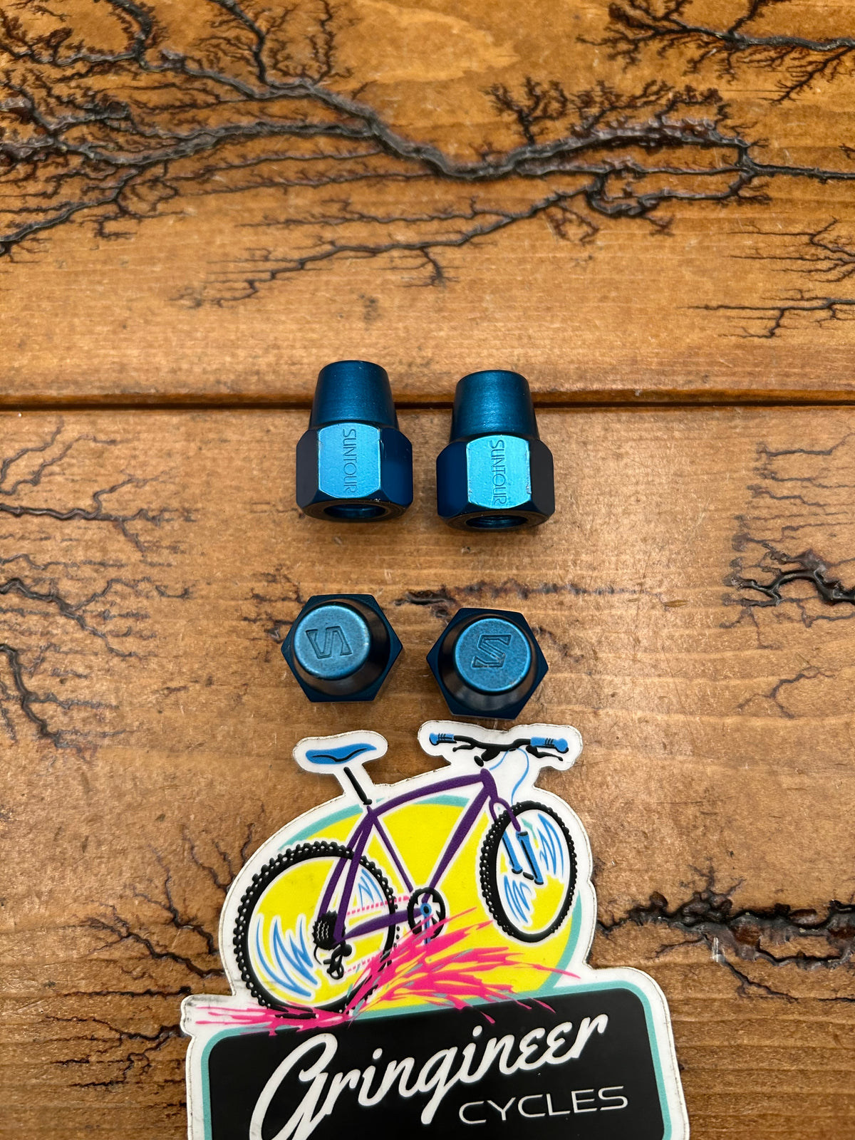 Suntour Blue Anodized BMX 3/8" Axle Nuts