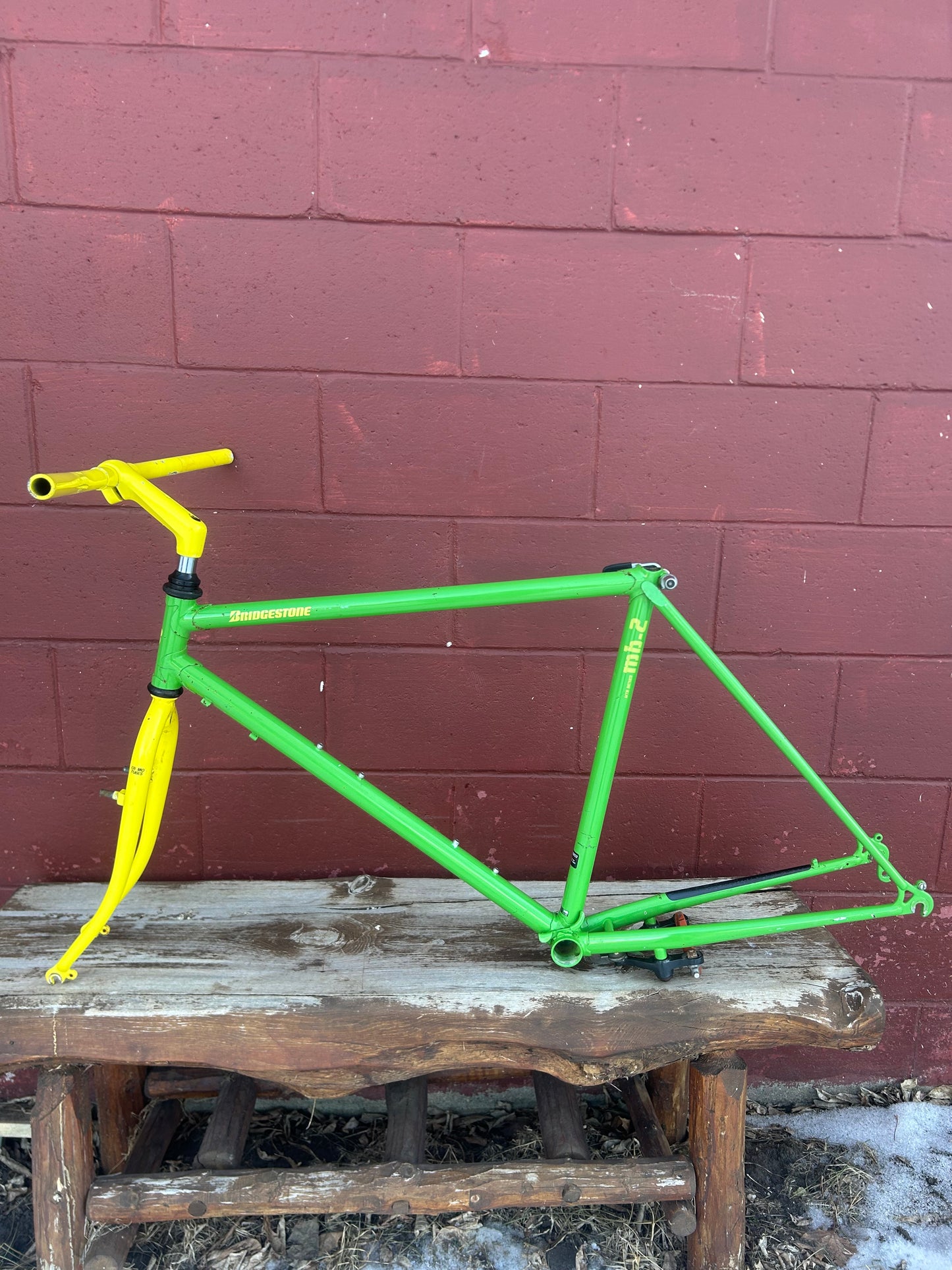 1987 19.5" Bridgestone MB-2 Frameset With Extras