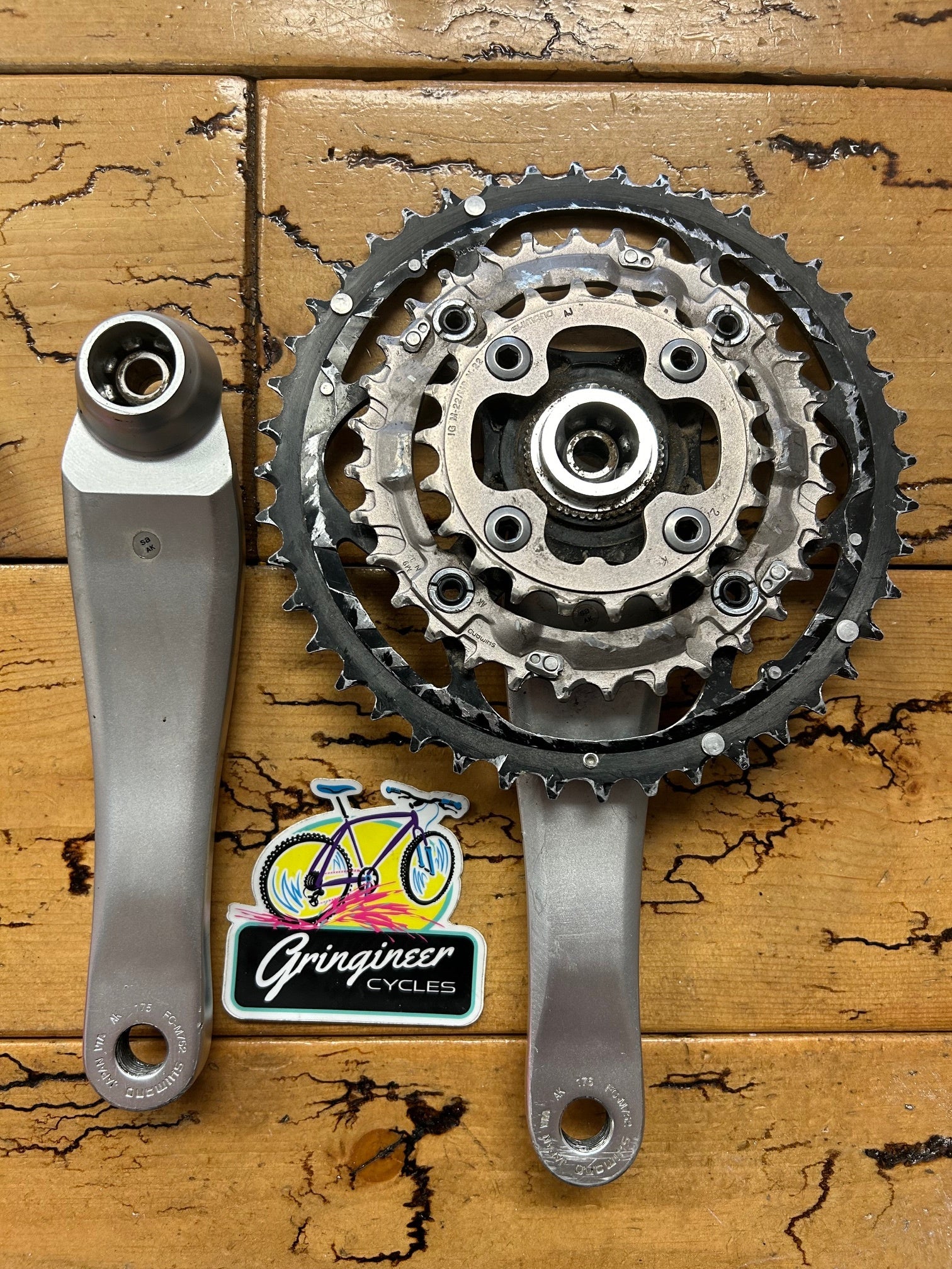 Shimano Deore XT FC-M752 44/32/22 175mm Crankset – Gringineer Cycles
