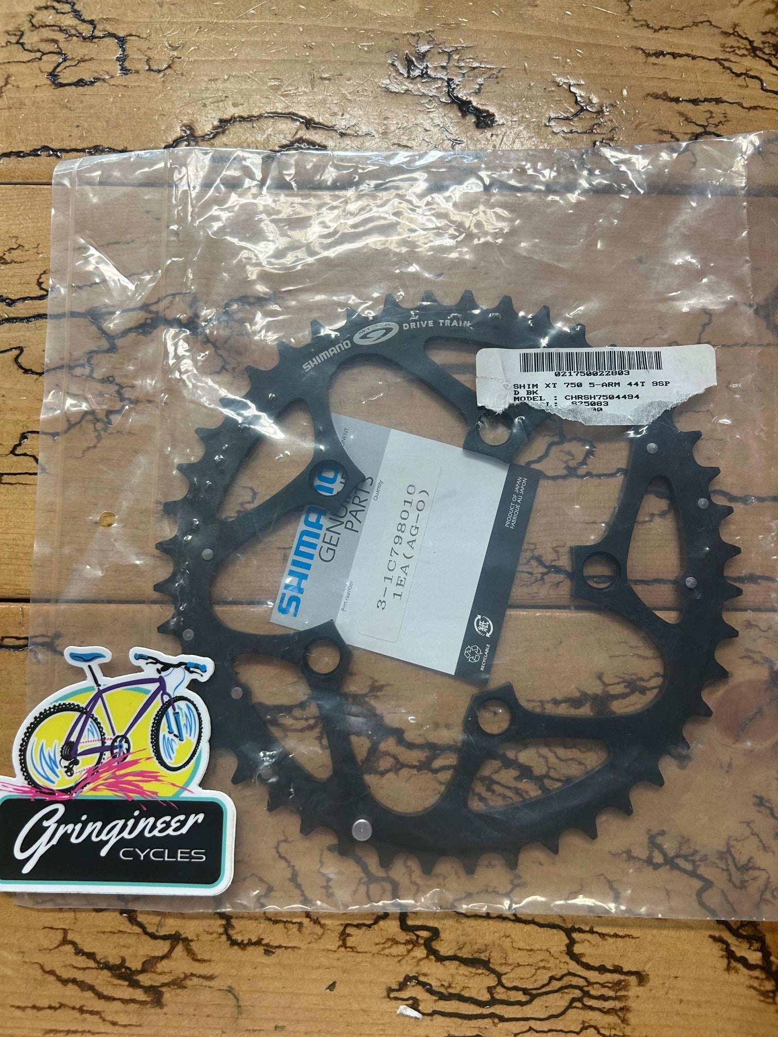 Shimano Deore XT M750 44 Tooth 94 BCD 9 Speed Chainring NOS