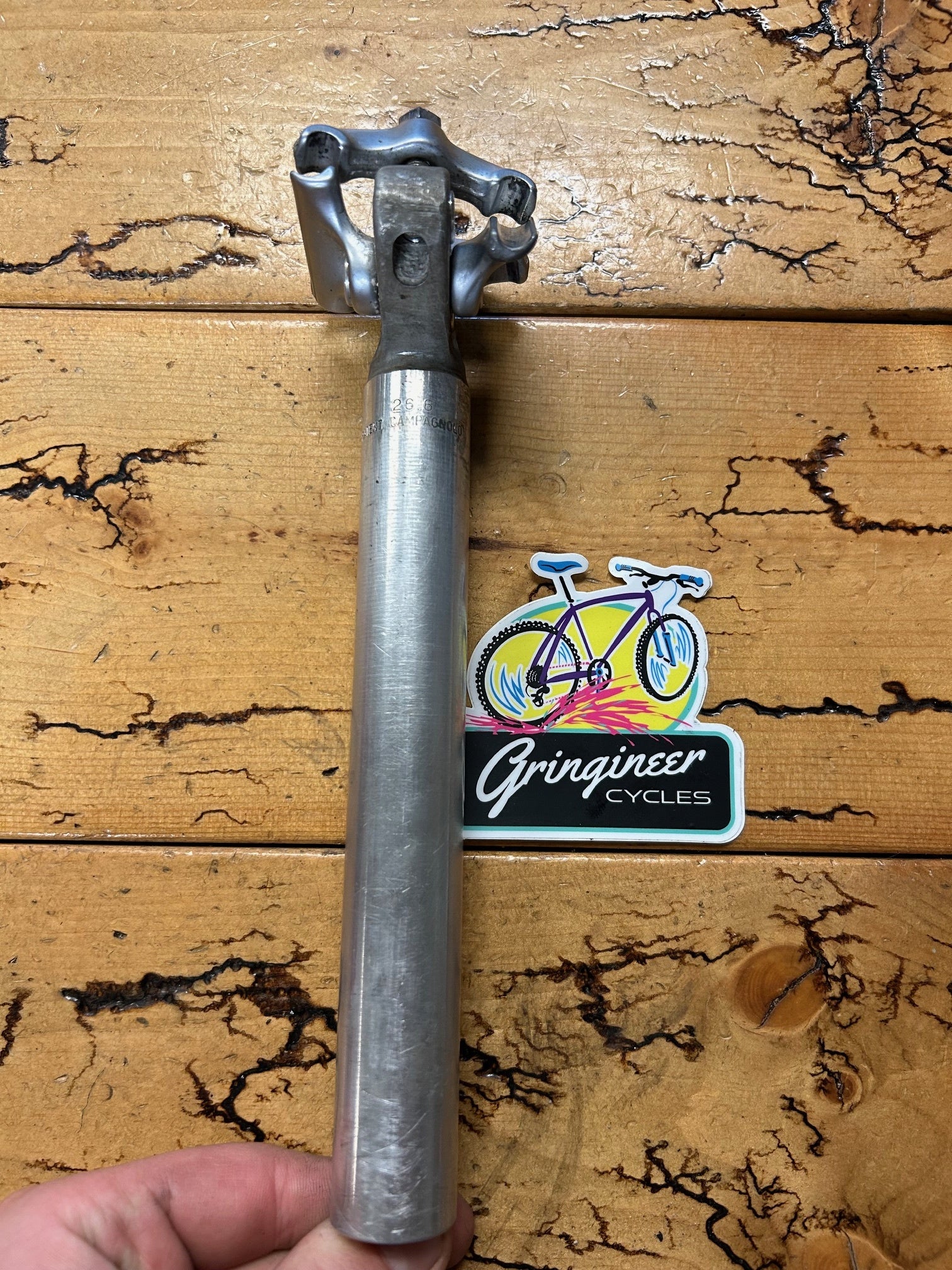 カンパニョーロBREVETTI INTERNAZ シートポスト26.6mm Campagnolo 26.6mm 215mm Seatpost – Gringineer Cycles