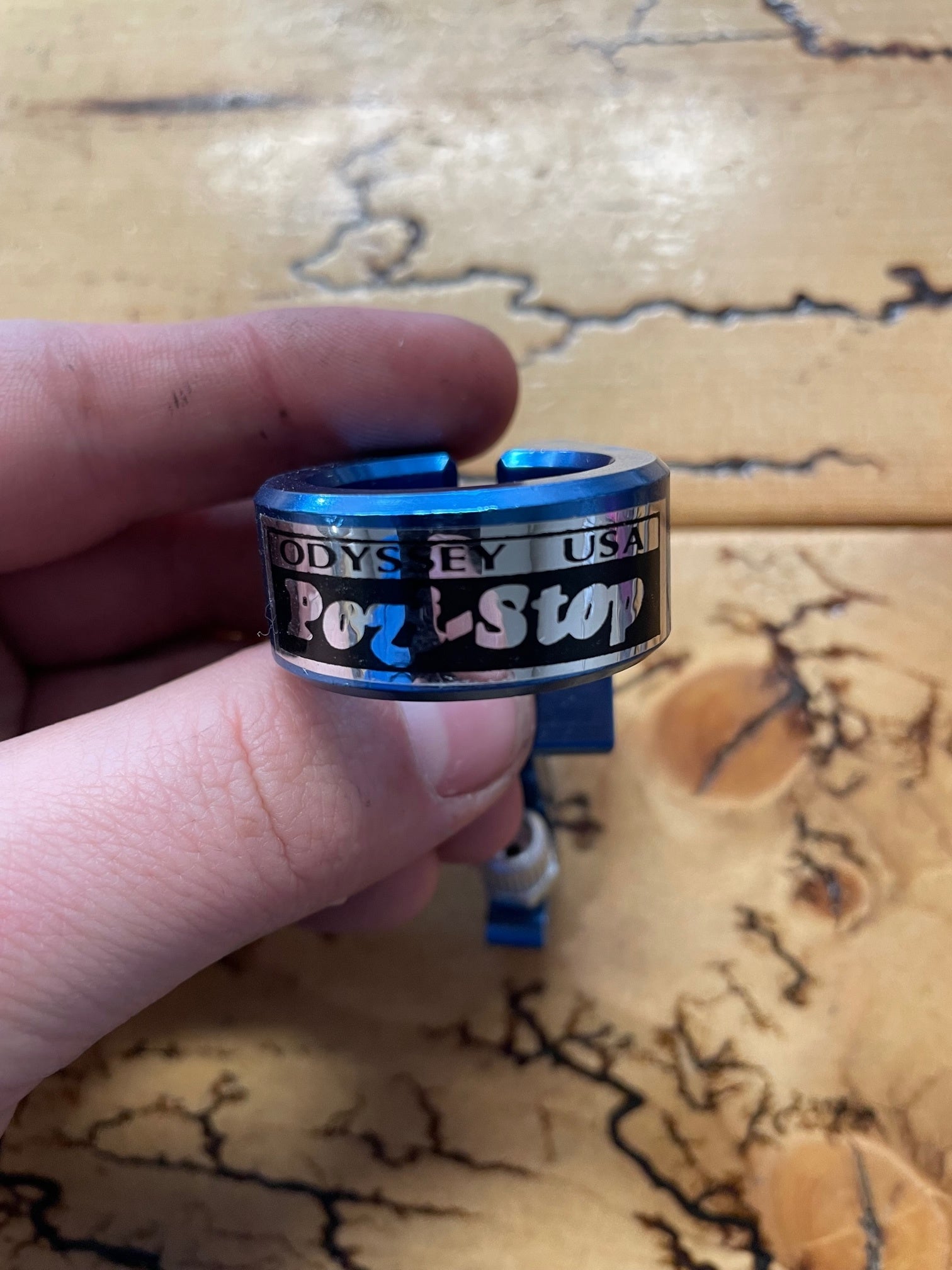 Odyssey Pozi Stop Seat Post Clamp and Cable Router Blue 25.4 NOS
