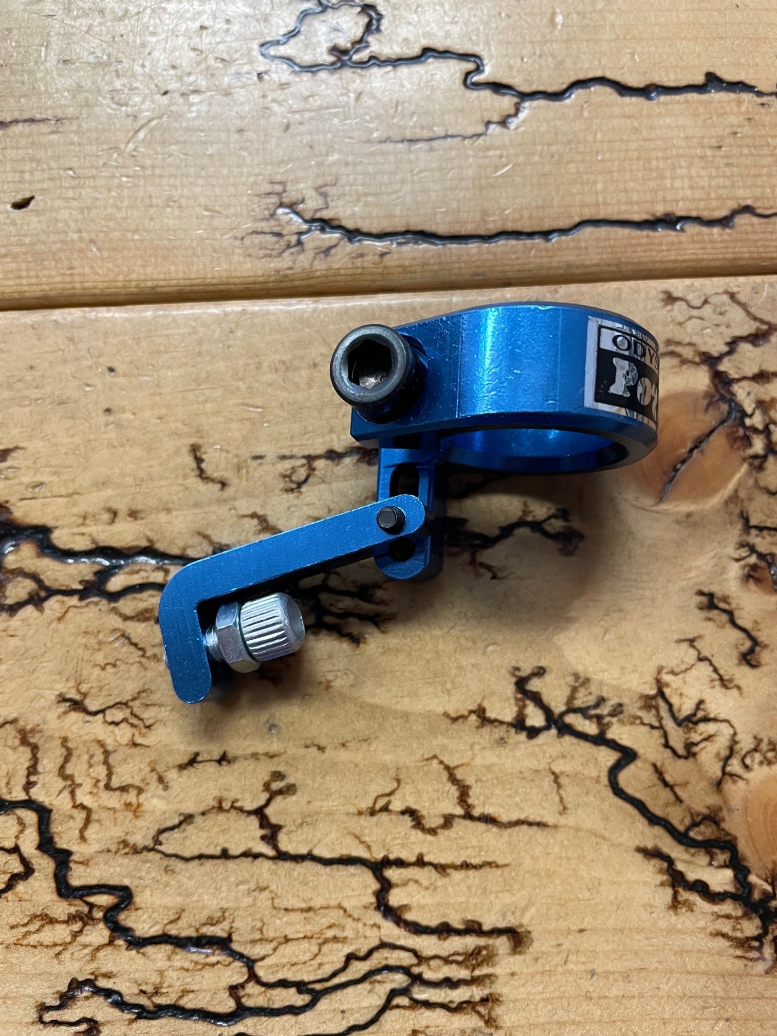Odyssey Pozi Stop Seat Post Clamp and Cable Router Blue 25.4 NOS