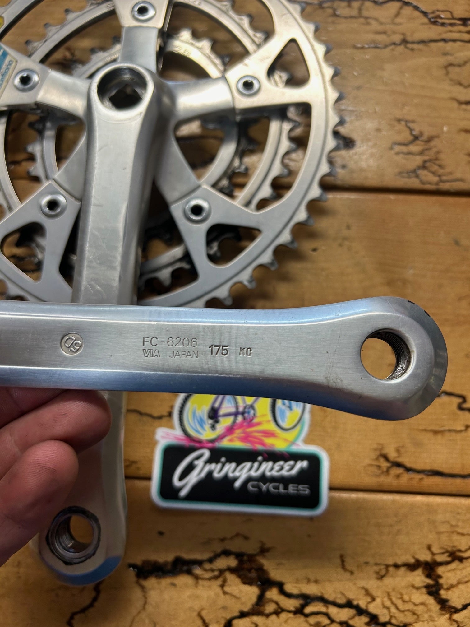シマノ 600EX クランク Shimano 600EX M700 FC-6206 175mm 48/38/28 Crankset – Gringineer Cycles